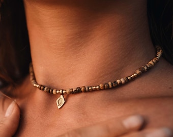 Collana Nymera // Diaspro, Girocollo, Gioielli naturali, Hippie, Boho