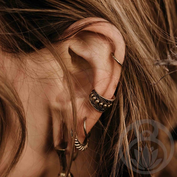 Ear Cuff Jesper Gold // Ohrmanschette, Ohrklemme, Hippie, Boho, Bohemian, Mandala, Muster, Wikinger, Viking, Vintage, Fee, Elfe