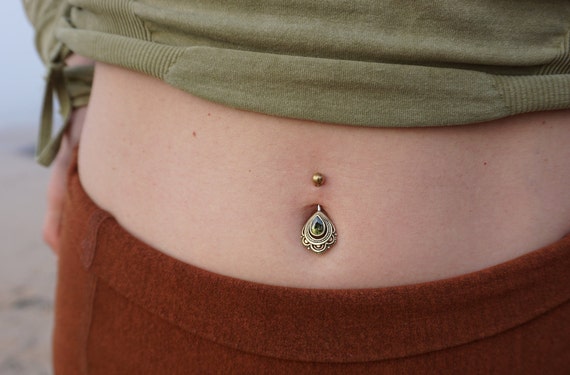 Belly Button Piercing Tomma Gold Oriental Hippie Boho Bohemian