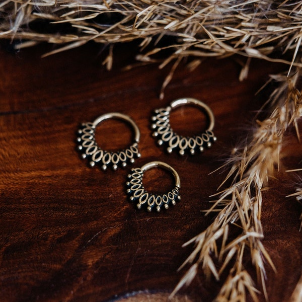 Septum Tjure Gold // Nose ring, septum ring, nose jewelry, helix, daith, earrings, piercing, ring, hippie, boho, fairy, elf