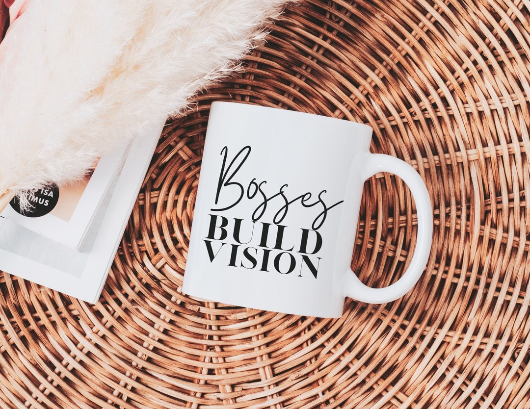 Bosses Build Vision Coffee Mug, Entrepreneur Cup, Décor for Office