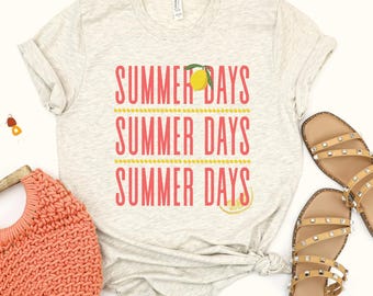 Summer Days Fruit Graphic T-Shirt: Retro Lemon Design