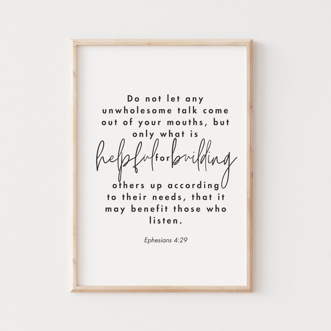 Do Not Let Any Unwholesome, Bible Verse Printable, Home Décor ...