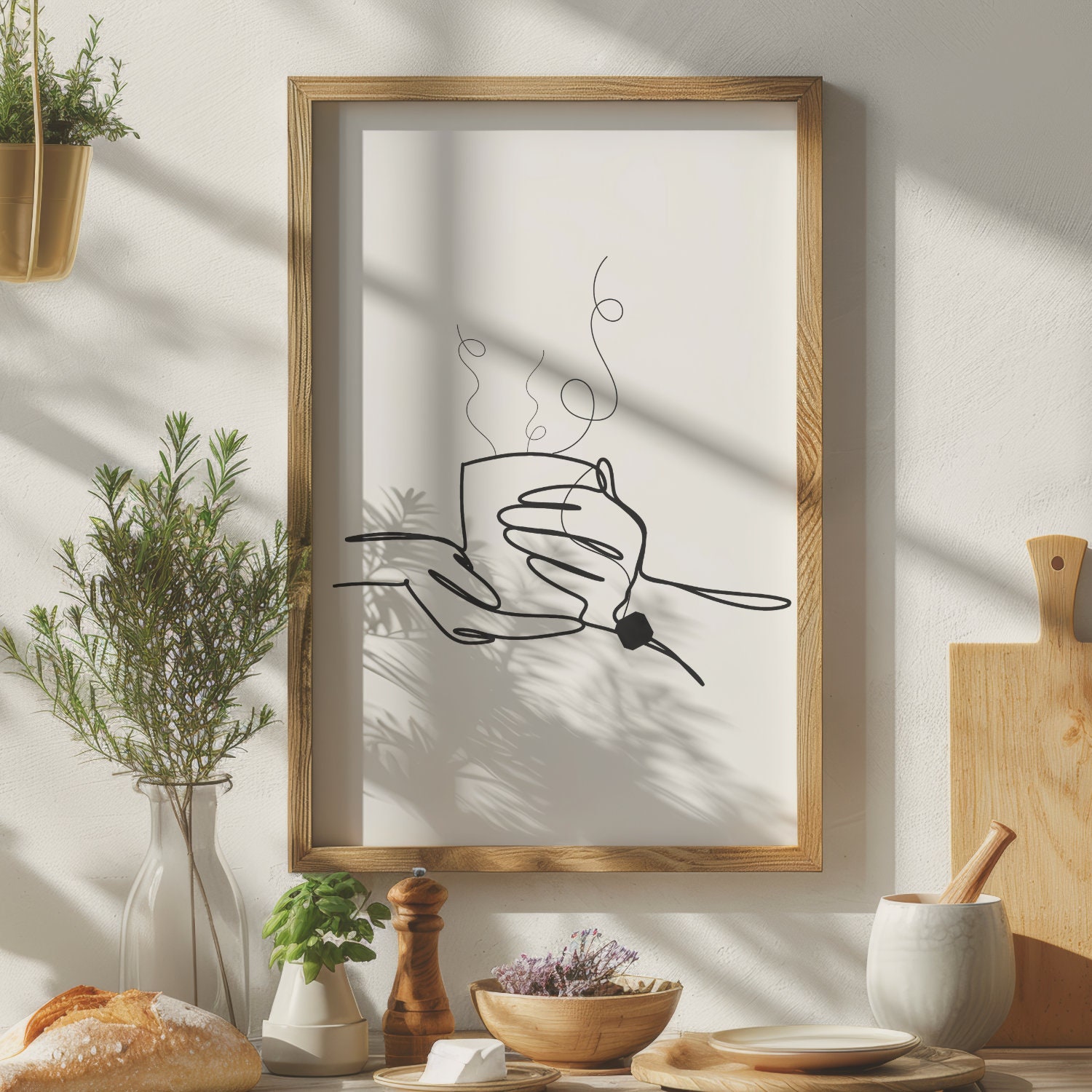 Hot Tea Kitchen Wall Décor, Kitchen Printable Wall Art, Dining Area