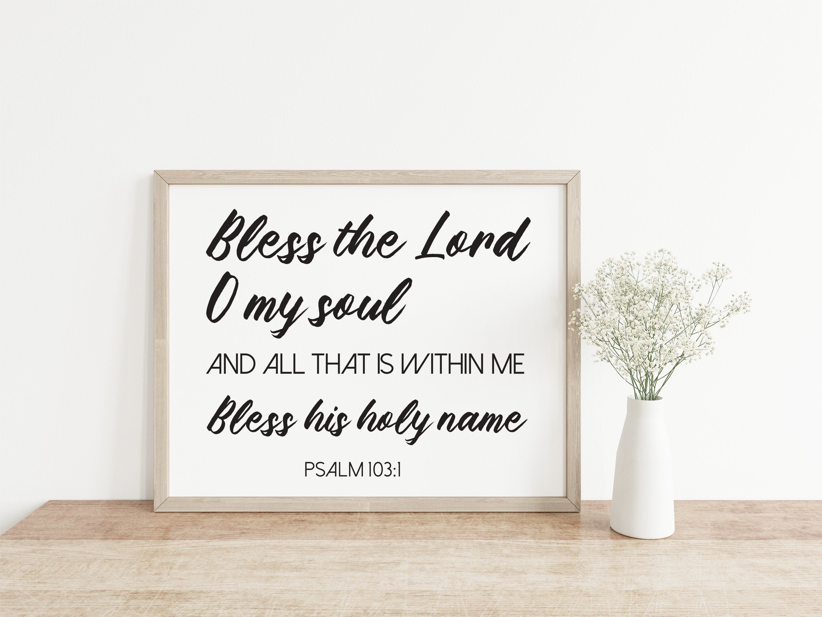 Psalm 103:1 Bless the Lord Bible Verse Printable - Etsy UK