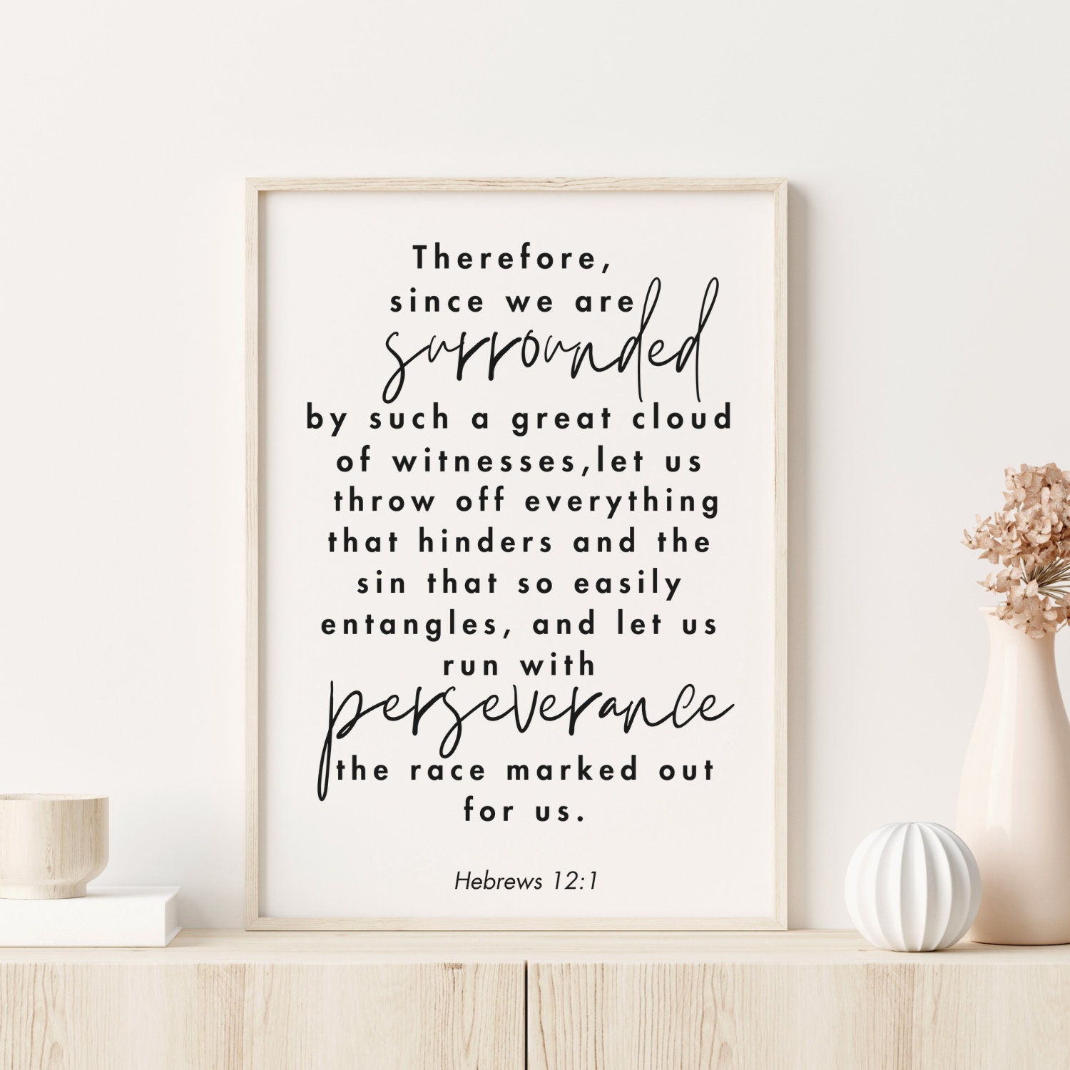 Therefore Since We Are Surrounded, Bible Verse Printable