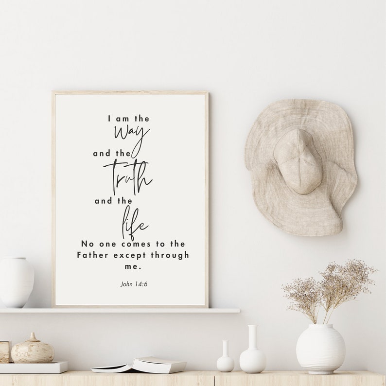I Am the Way, Bible Verse Printable, Home Décor, Scripture Wall Art ...