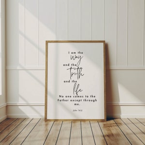 I Am the Way, Bible Verse Printable, Home Décor, Scripture Wall Art ...