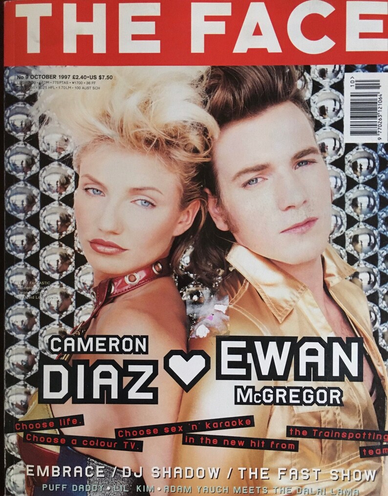 The Face 9/1997 Cameron Diaz & Ewan McGregor Puff Daddy Etsy