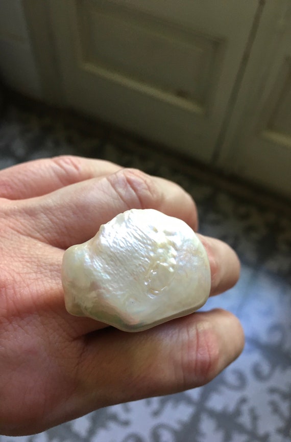 Baroque Pearl Ring - Baroque Pearl Cocktail Ring -