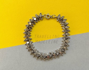 VINTAGE Cannetille Silver Chain Bracelet(W22-90Br)