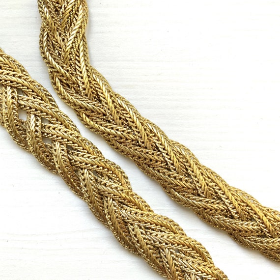 VINTAGE Gold Tone Braided Chain Necklace(Sp23-196… - image 4