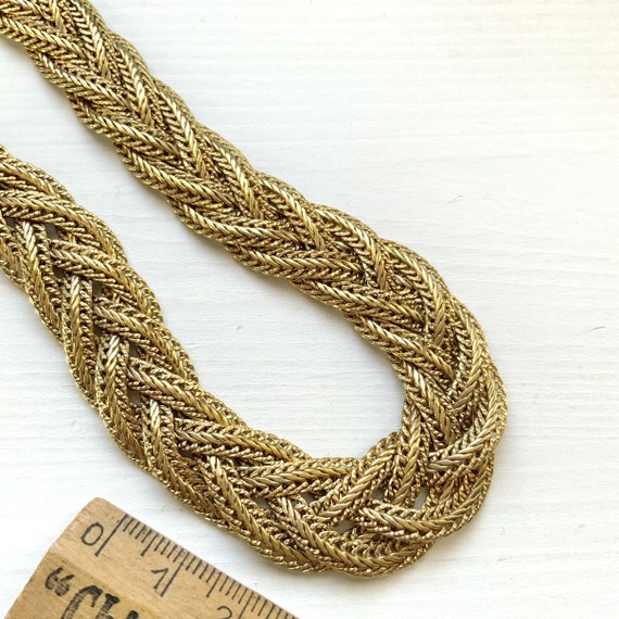 VINTAGE Gold Tone Braided Chain Necklace(Sp23-196… - image 3