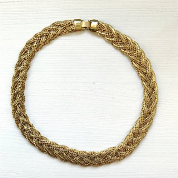VINTAGE Gold Tone Braided Chain Necklace(Sp23-196… - image 2