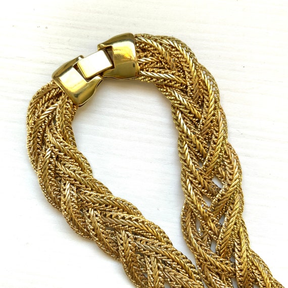 VINTAGE Gold Tone Braided Chain Necklace(Sp23-196… - image 5