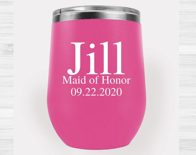Personalized Tumbler, 12 Oz Tumbler, Custom Tumbler, Stainless Steel Mug, Engraved Tumbler, Monogram Tumbler, Travel Mug, Bridesmaid Tumbler