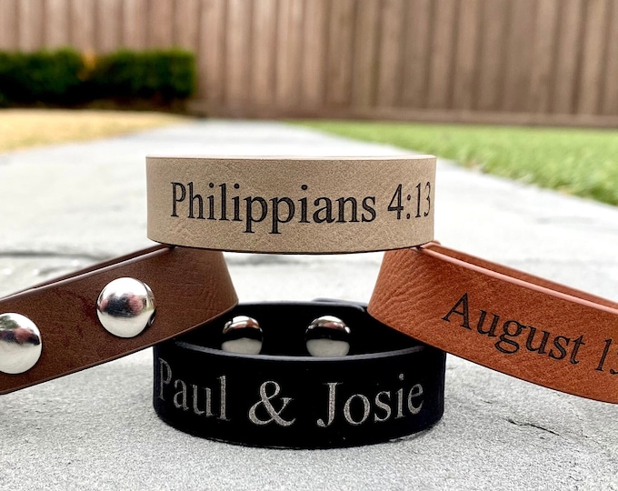 Customized Bracelet, Personalized Bracelet, Leather Bracelet, Custom Cuff Bracelet engraved, Gift for him