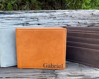 Engraved Dad Gift Men's Wallet, Custom Monogrammed Wallet, Bifold Slim Wallet, Men's Wallets, Groomsman Wallet, Men's Custom Wallet, Wedding