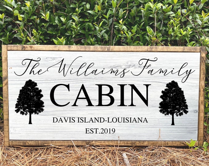 Custom cabin signs-personalized cabin sign for cabin gifts-cabin art-cabin decor-family cabin sign-wall sign