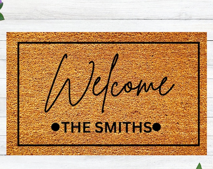 Personalized Welcome Doormat, home decor, custom doormat, welcome mat, housewarming, front door mat, welcome doormat