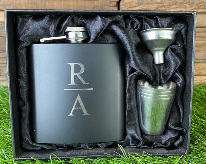 Groomsmen Gifts - Groomsman Gift Box - Groomsman Flask Gift Set - Groomsmen Flask Kit - Groomsmen Flask Gift Box - Wedding Party Gift