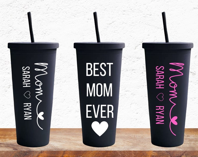 Personalized Mom Tumbler with Kid Names-Mother's Day Gift-Mama Bear-New Mom Gift-Boy Mom-Girl Mom, Personalized Mom Gift-Mom Life-Mommy & Me