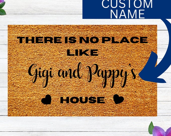 Theres No Place Like Grandmas, Grandparents Door Mat, Home Doormat, Grandparent Gifts, Mothers Day Gift, Welcome Mat, Grandmother