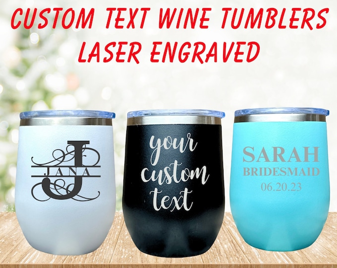 Personalized Tumbler, 12 OZ Tumbler, Custom Tumbler, Stainless Steel Mug, Laser Engraved Tumbler, Monogram Tumbler, Travel Mug, Insulated