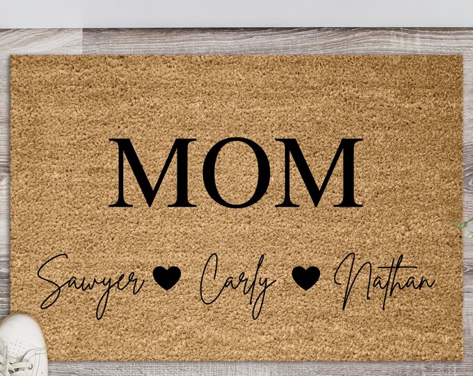 Mothers Day Gift, Kids names Gift for Mom, Personalized Mothers day Gift, Mothers day Doormat, Doormat, Gift for Mom, Grandma