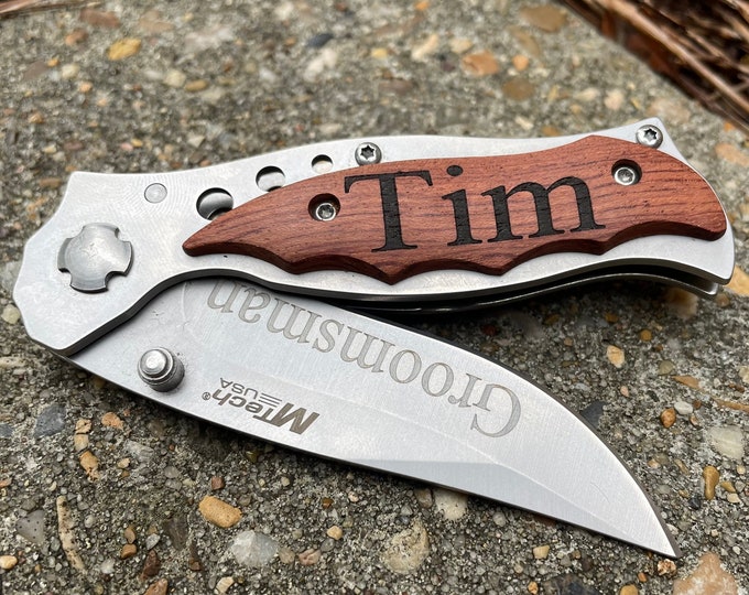 Personalized Pocket Knife for Groomsmen, Groomsmen Knives, Engraved Groomsman Knife, Groomsmen gift, Groomsmen Proposal, Personalized Knife