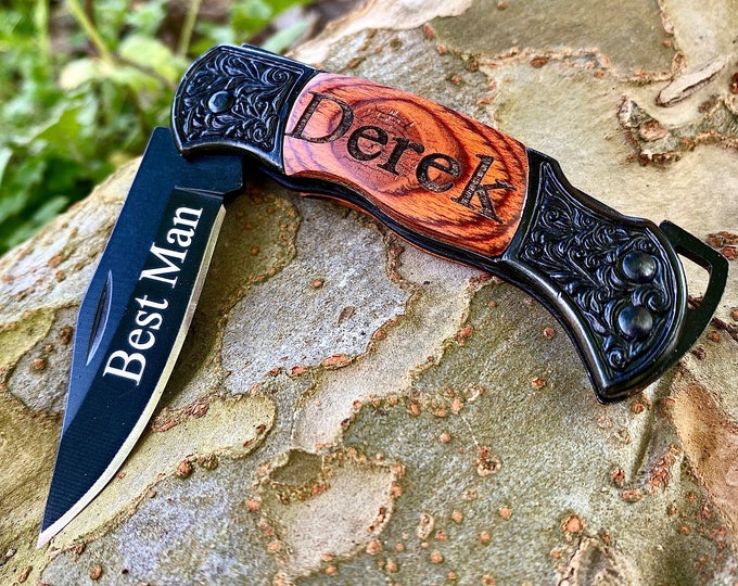 Personalized Pocket Knife, Stocking Stuffer knife, engraved knife, custom engraved knife, christmas knife