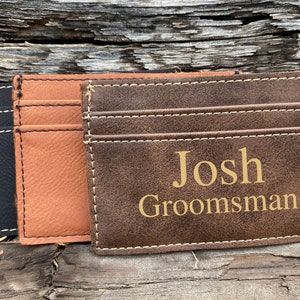 Cartera de hombres personalizada,Regalos de padrinos de boda, Hombres,Cartera grabada para hombres,Cartera personalizada,Ideas de regalos de padrinos de boda,Propuesta de padrinos