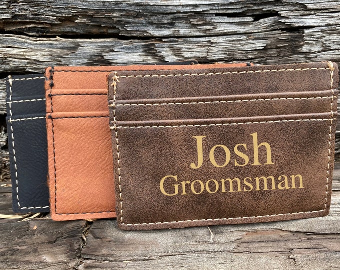 Mens Wallet Personalized,Groomsmen Gifts, Mens,Engraved Wallet for Men,Custom Wallet,Groomsman Gift Ideas,Groomsmen Proposal