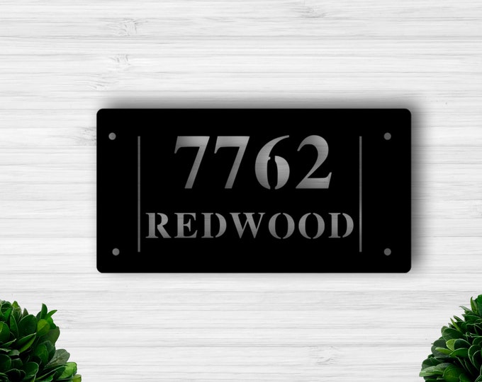 Personalized Metal Address Sign, Modern Address Sign, Metal House Numbers, Address Plaque, Housewarming Gift ,Address Plaque