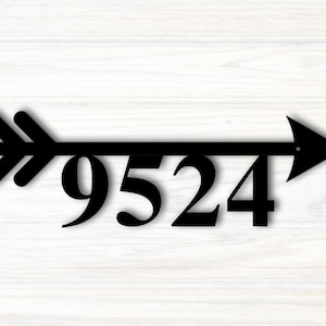 Arrow address sign, Address plaque, Address Numbers, Metal Address Numbers, Metal Signs, Custom Metal Address Sign, Address Number Sign, image 1