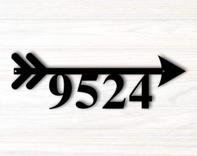 Arrow address sign, Address plaque, Address Numbers, Metal Address Numbers, Metal Signs, Custom Metal Address Sign, Address Number Sign,
