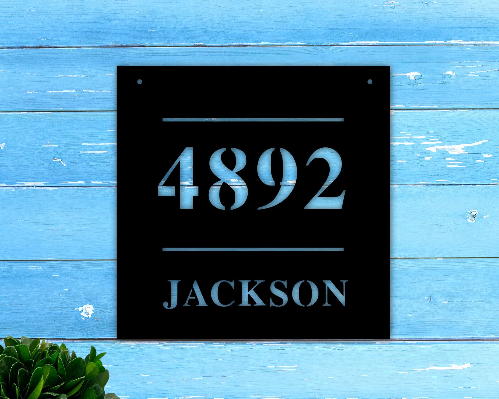 Metal Address Sign House Number Modern Home Minimalist Etsy