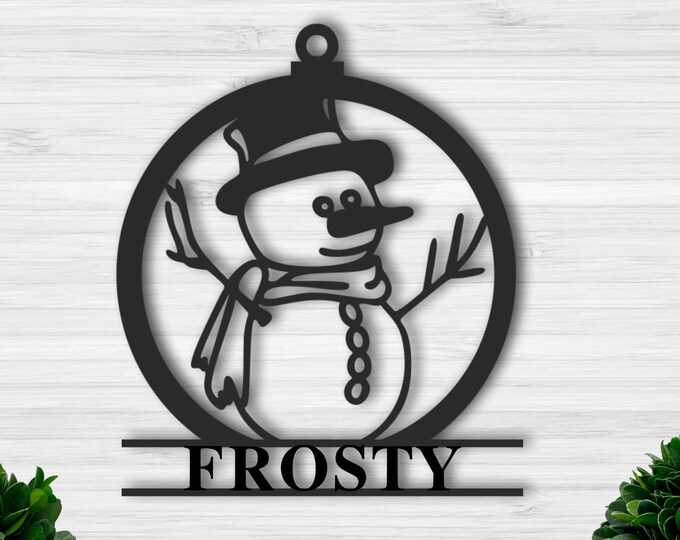 Personalized Snowman door ornament, Custom Christmas name sign, Custom Snowman, Personalized wall sign,