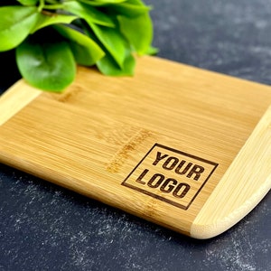 Cutting Board Engraved With Logo, Custom Logo on Cutting Board, Restaurant Branding, Company Business Logo Engraved, Bamboo Cutting Boards