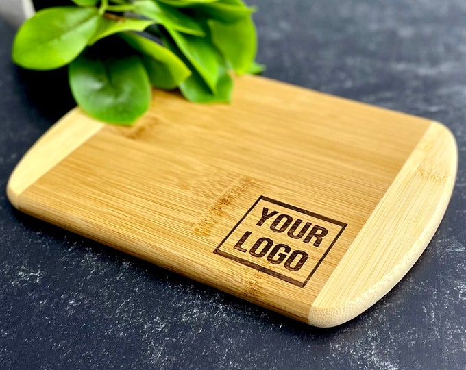 Cutting Board Engraved With Logo, Custom Logo on Cutting Board, Restaurant Branding, Company Business Logo Engraved, Bamboo Cutting Boards