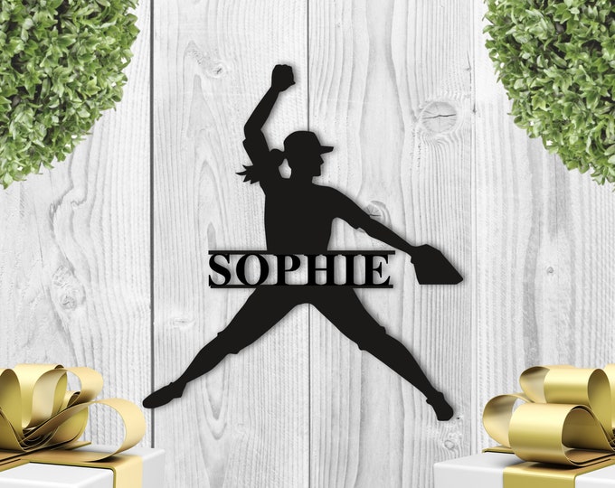 Personalized softball metal sign, Custom fastpitch