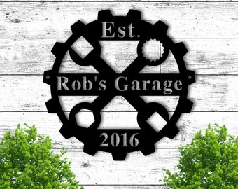 Custom Metal Sign for Garage, Personalized Garage Metal Sign, Metal Sign for Mens Shop, Sign for Dad, Garage Sign Personalized Sign for Men