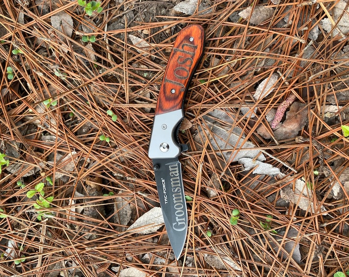 Personalized Groomsmen Knives, Knife for Groomsmen, Groomsmen Gift Knife, Personalized Knife for Groom, Pocket Knife