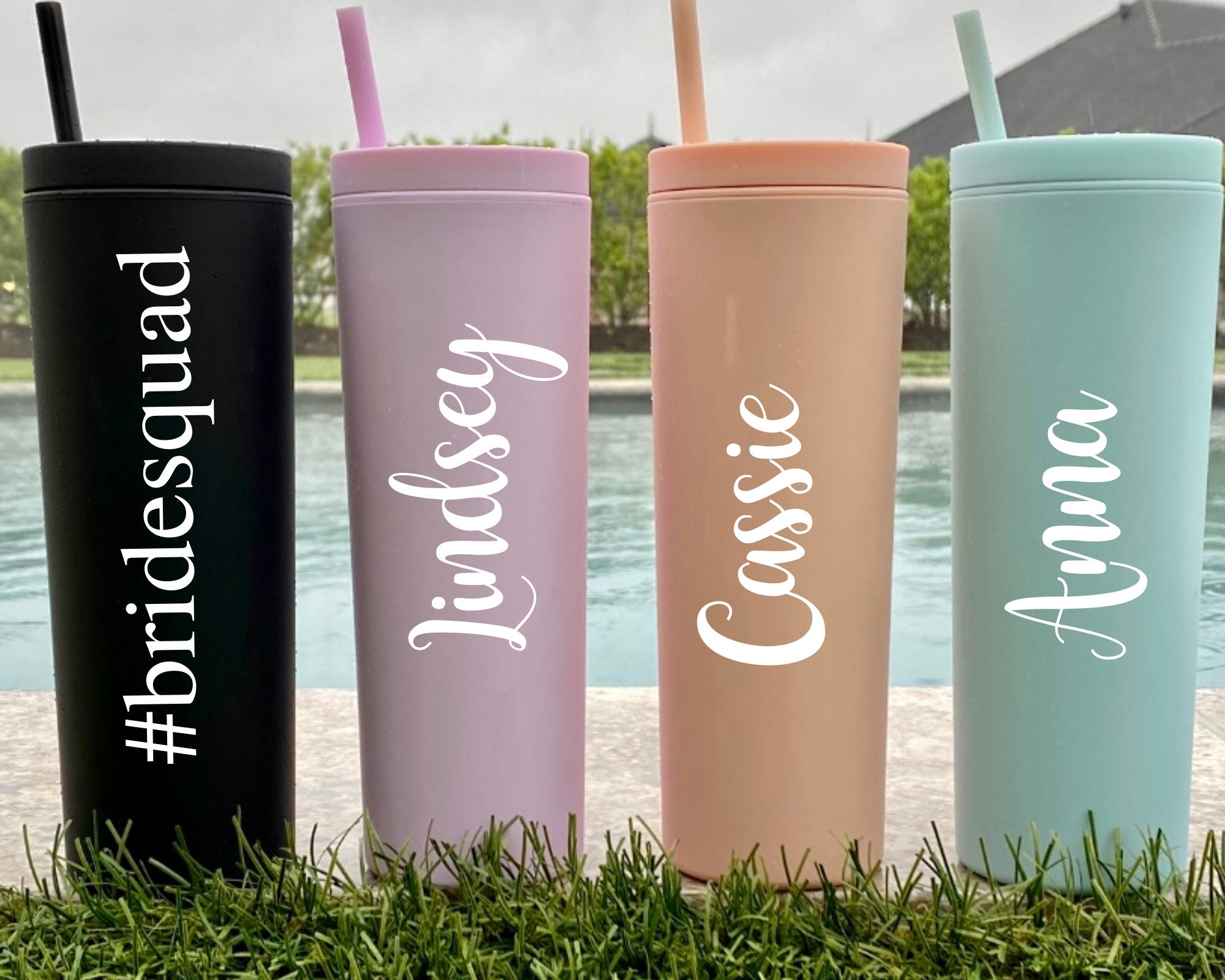 Personalized Skinny Tumbler with Straw & Lid