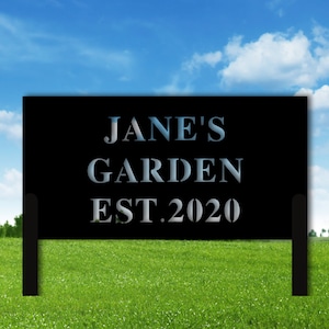 Custom Garden Sign, Garden Sign, Personalized Garden Sign, Garden, Garden Stake, Garden Art, Metal Yard Art, Outdoor Sign, sign with stakes