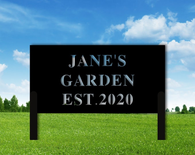 Custom Garden Sign, Garden Sign, Personalized Garden Sign, Garden, Garden Stake, Garden Art, Metal Yard Art, Outdoor Sign, sign with stakes