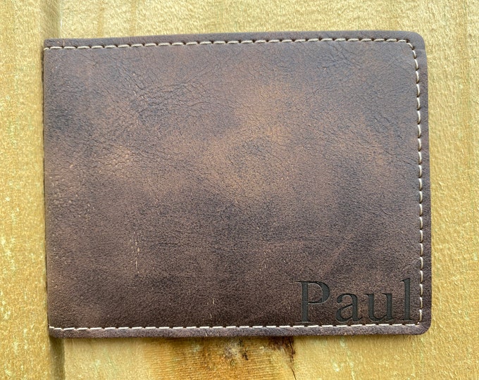 Mens Man Wallet Groomsmen Gift Groomsmen Proposal Personalized Engraved Leather Best Man Groom Wedding Party Fathers Day Gift Sets