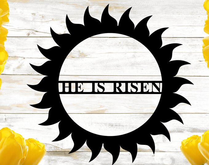 personalized easter home decor sign | He is risen sign | easter wall decor | easter sign | metal signs | farmhouse metal sign