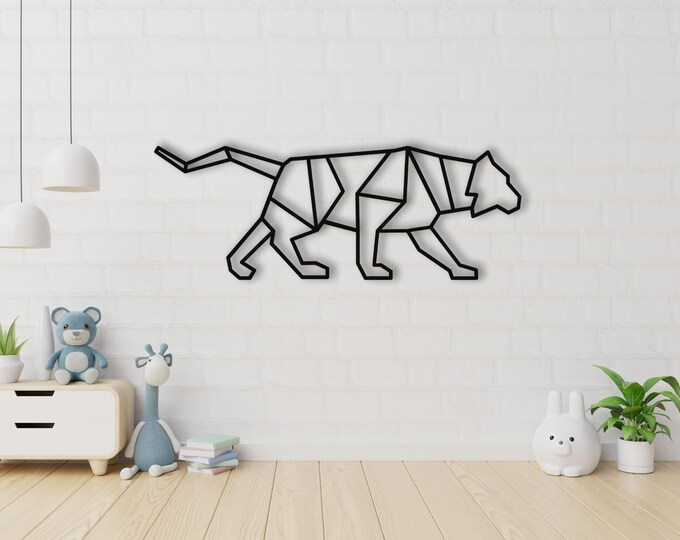 Geometric wolf, Metal Wolf art, Rustic wall art, Kids room art, Boys room sign, Metal wolf sign