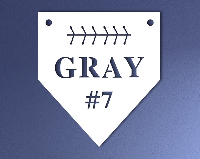 Custom Kids Baseball Sign, Metal baseball name sign, Birthday Gift, Kids Bedroom Sign, Metal sign, personalized metal baseball sign
